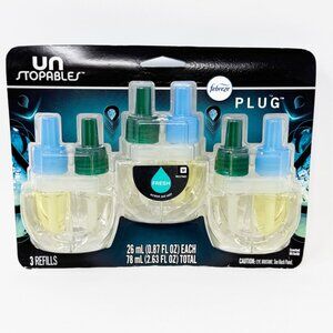 Febreze Plug In Unstopables Scented Oil 'Fresh'  3 Dual Refills NEW